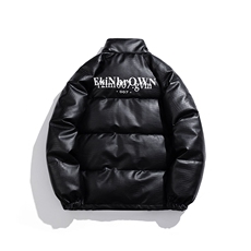 白底鳄鱼纹棉衣男手塞棉夹克PU皮棉服外套男8507P120控158，男装夹克，星座227-7