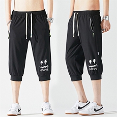 2025夏季新款男士七分裤时尚休闲马裤潮流男裤子KZ1072-P28，男装休闲裤，星座217-4