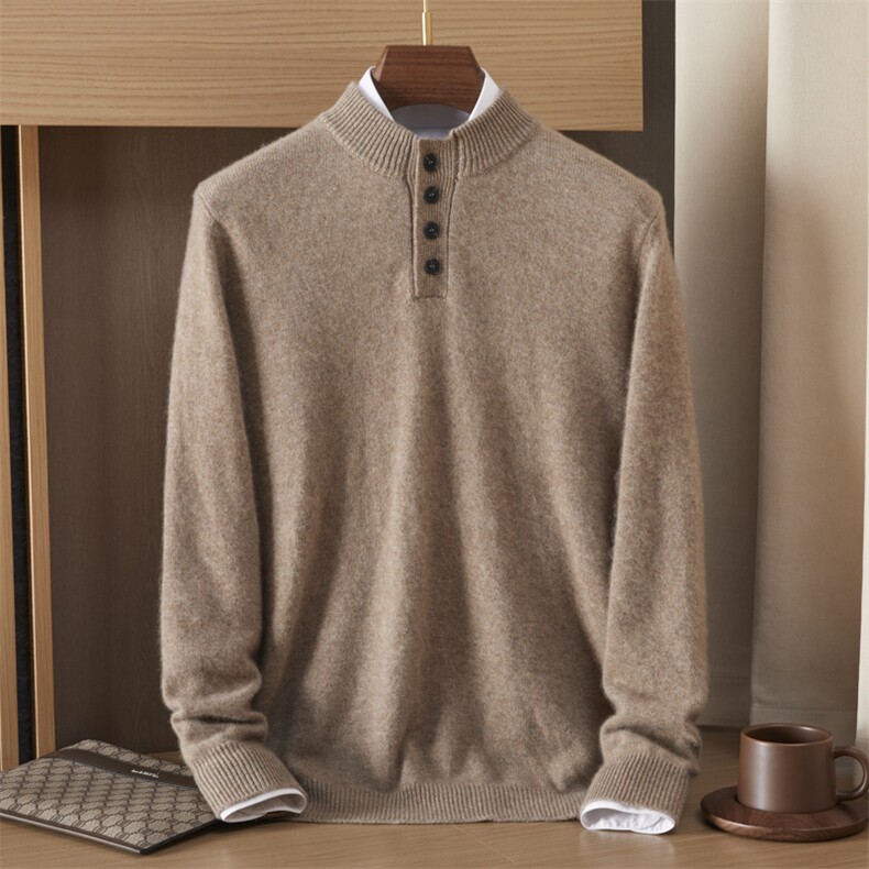 高品质男士七针加厚保暖舒适35%羊绒衫，男装羊绒套衫，绒誉暖羊绒