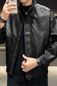 秋季现货大码休闲皮衣外套8326-P100控189大码元图片