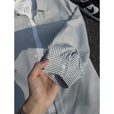B221美式ins高街暗黑宽松条纹长袖衬衫SY2540-特P35控59，男装衬衫，电商B221