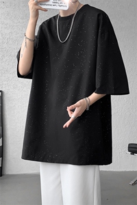 8XL-M 特大码满天星短袖T恤男亮片oversize港风半截袖DX316P16图片