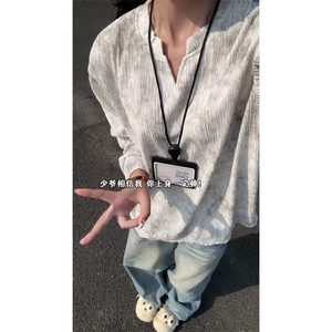 XZ809A/SYR10/特P24/控48   扎染J肌理感V领长袖T恤卫衣图片