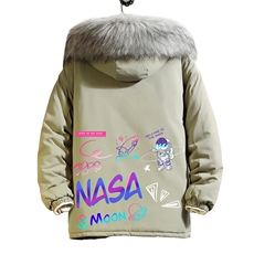 MM48186-P130冬季大毛领衣男士大码加厚袄男服砖墙，男装棉衣，电商A040A