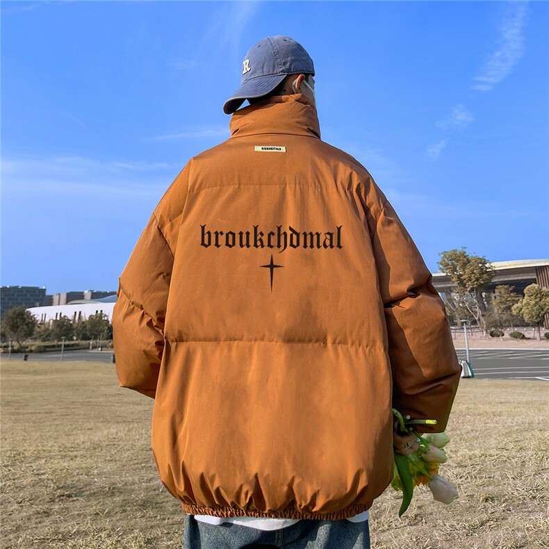 高街vibe美式棉服男款冬季加厚潮牌高级感立领棉衣oversize面包服,男装棉衣,星座508（原C305）