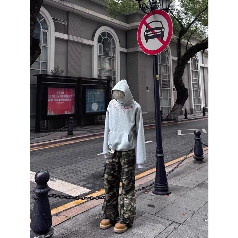 美式复古潮牌卫衣男女春秋宽松刺绣连帽oversize外套LHT2355-P48,女装短外套,星座1008