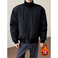 夹棉夹克短款藏青色保暖大码棉衣飞行员外套男5D1199-TP48不，男装夹克，电商A102