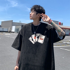 量大优供视频重磅麂皮绒短袖t恤男JT542-特p19，男装T恤，电商B371