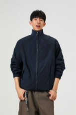 美式罗纹拼接袖子褶皱大码M-5XL教练夹克男JK78056P69控105，男装夹克，星座227-7