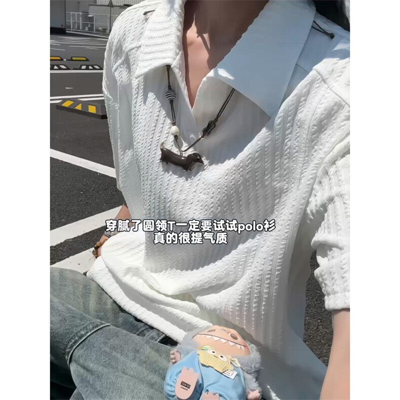 XZ809A/SSS06/P45/控58肌理感拼接POLO衫T恤,男装T恤,星座809A(原222-1)