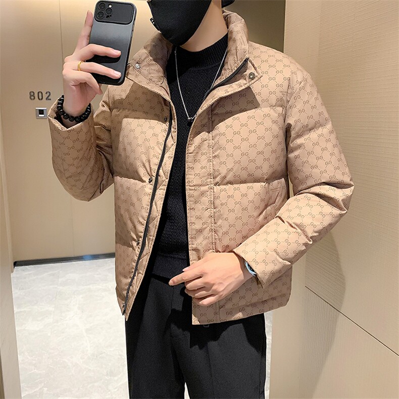 2025冬季新款社会小伙立领字母印花羽绒服男士外套B338-9901-P165,男装羽绒服,电商B328