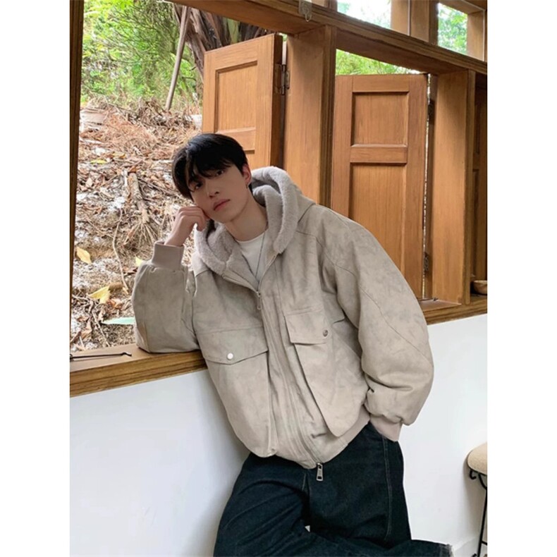 706-1-WY8244-P118现货冬季男士连帽大理石纹座山雕毛加厚棉服,男装棉衣,星座706-1