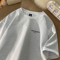 抖音得物供货210克现货宽松纯棉美式潮牌印花落肩袖纯棉T恤AT2119，男装T恤，电商A443
