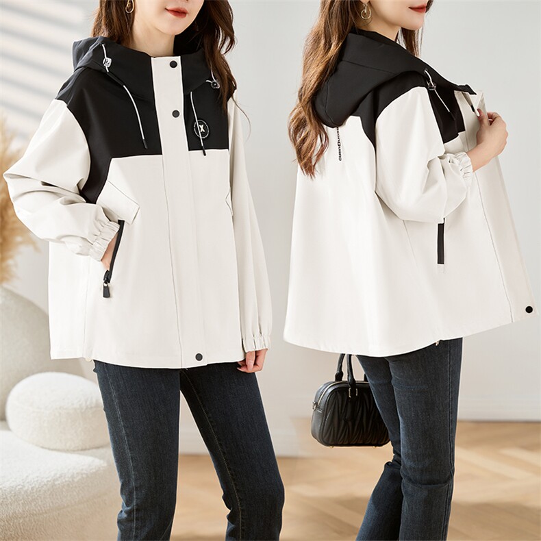 现货！户外冲锋衣外套女中长款韩版宽松登山服显瘦外套2024年秋季，女装风衣，今喜