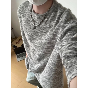 WY10156-特批40 控78 新款圆领简约套头宽松大码卫衣糯米衣服男图片