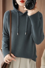 时尚百搭包芯纱针织衫显瘦修身蜂窝帽衫优雅气质女装毛衣，女装针织衫/毛衣，大美人包芯纱店