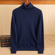 秋冬季35%休闲基础款12针男士高翻领衫男装，男装羊绒套衫，佑昭祥羊绒