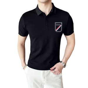 2024新款丝光珠地面料修身翻领短袖POLO衫男PL9302-p55图片