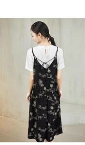 现货，夏季新款-设计师系列趣味印花吊牌连衣裙图片