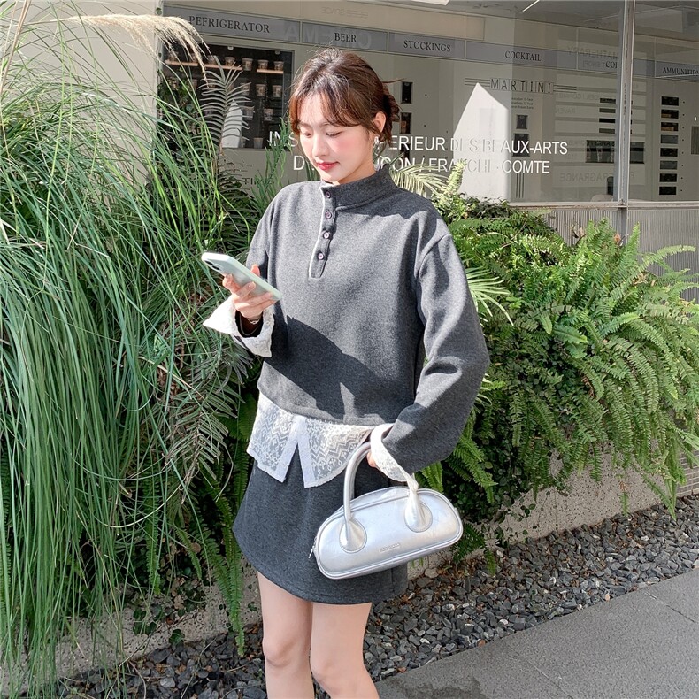 新款2026春季假两件蕾丝拼接外套6210-P160-K258,女装套装/套裙,2C057