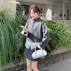 新款2026春季假两件蕾丝拼接外套6210-P160-K258，女装套装/套裙，2C057