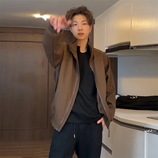 深度库存春拉链翻领外套男休闲上衣夹克潮JK001-P50限价88，男装夹克，电商A178