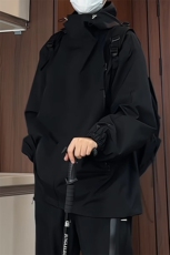 集团红色连帽冲锋衣外套男生春季新款户外宽松大码夹克，男装夹克，电商A141