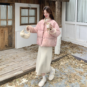 新品 水貂毛 5652-P345-K518-90绒-潮羽绒服 提花面料图片