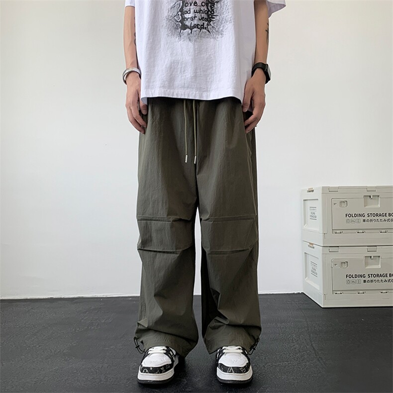 07美式高街hiphop工装裤褶皱伞兵裤直筒阔腿裤XZ211-1-K2331-P55,男装工装外套,星座211-1