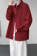 8XL-M泡泡纱盐缩肌理长袖衬衫男夏季冰丝外套防晒衬衣CS29007P40，男装衬衫，电商B312