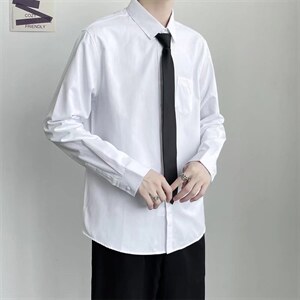 长袖衬衫男情侣宽松衬衣潮流韩版学院风衬衫上衣服CS20-P30送领带，男装衬衫，星座1008