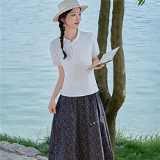 8366时尚刺绣上衣+碎花半身裙（可分开购买），女装套装/套裙，倪叶myz