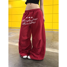 BeOurRule美式复古慵懒阔腿休闲裤辣妹百搭垂感褶皱弯刀卫裤男女，男装休闲裤，星座1210-1