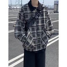 W29-P60美式潮流格子休闲长袖加厚衬衫，男装衬衫，电商B323A