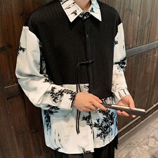 2026新中式长袖套装TZ88797P90衬衫CS88799P45控78裤子88798P45控，男装衬衫，星座227-7