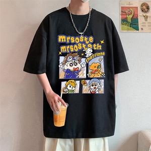 T800短袖t恤男夏季新款高街休闲纯棉体恤oversize大码宽松上衣服图片