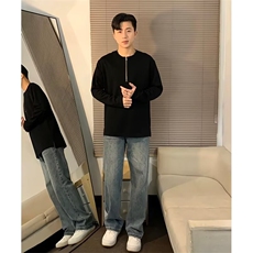 男士长袖时尚休闲百搭简约圆领套头保暖纯色潮流TT114，男装棉衣，星座208-5