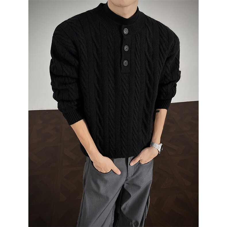 现货 纽扣款套头针织衫毛衣 打底衫 310A-2 MYY5015 P68 控88图片