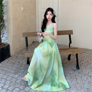 2025夏季新款小个子时尚法式甜美气质无袖连衣裙女高级感宽松长裙图片