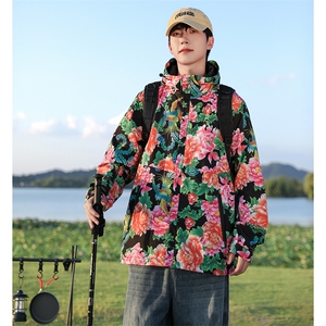 CF2男女休闲连帽夹克冲锋衣防雨水情侣装大码旅游户外团队表演出图片