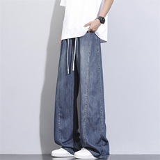 夏季新款莱赛尔薄款松紧宽松直筒裤K2558P55，男装牛仔裤，电商D325
