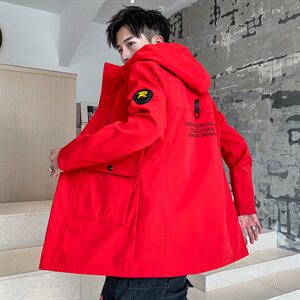 2021秋冬连帽工装风衣中长款夹克男外套男棉衣外套A112-JK121-P80