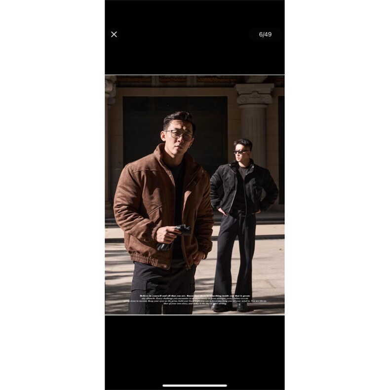 XZ1006A-TTH1206-P110-赤兔马年限定美式宽肩麂皮拼接立领棉服，男装棉衣，星座1005-1