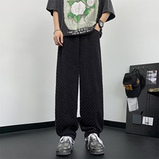 星空纹牛仔裤男夏季设计感潮牌美式直筒微喇阔腿裤子N1396，男装牛仔裤，星座1116A-1（原606A）