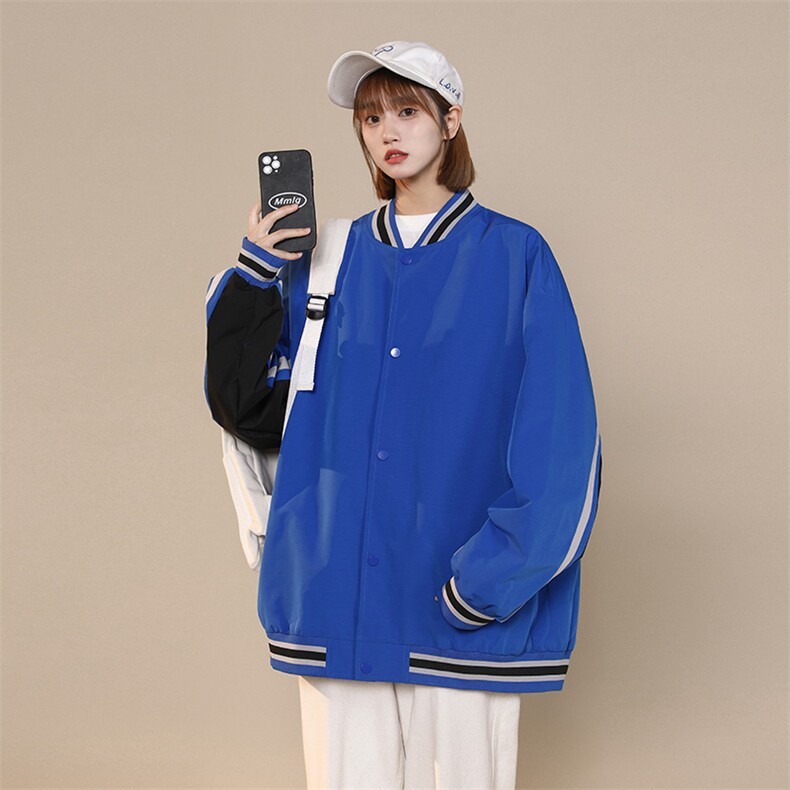 中性风小牛津上衣夹克宽松落肩拼色棒球服外套XZ214-8JK701-P65,男装夹克,星座1204-3