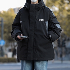 F89-P98美式复古潮牌拼色机能冲锋衣冬季宽松工装连帽棉服男，男装夹克，星座512-6