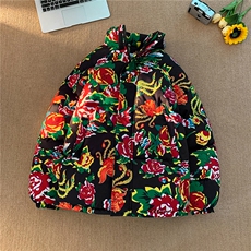 现货！MY203东北牡丹花棉袄加厚立领花棉衣抖音网红3344-p55，男装棉衣，星座207