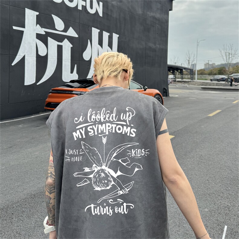 麂皮绒背心坎肩男T恤美式港风潮JB456-特P19控38,男装背心/马甲,电商B370