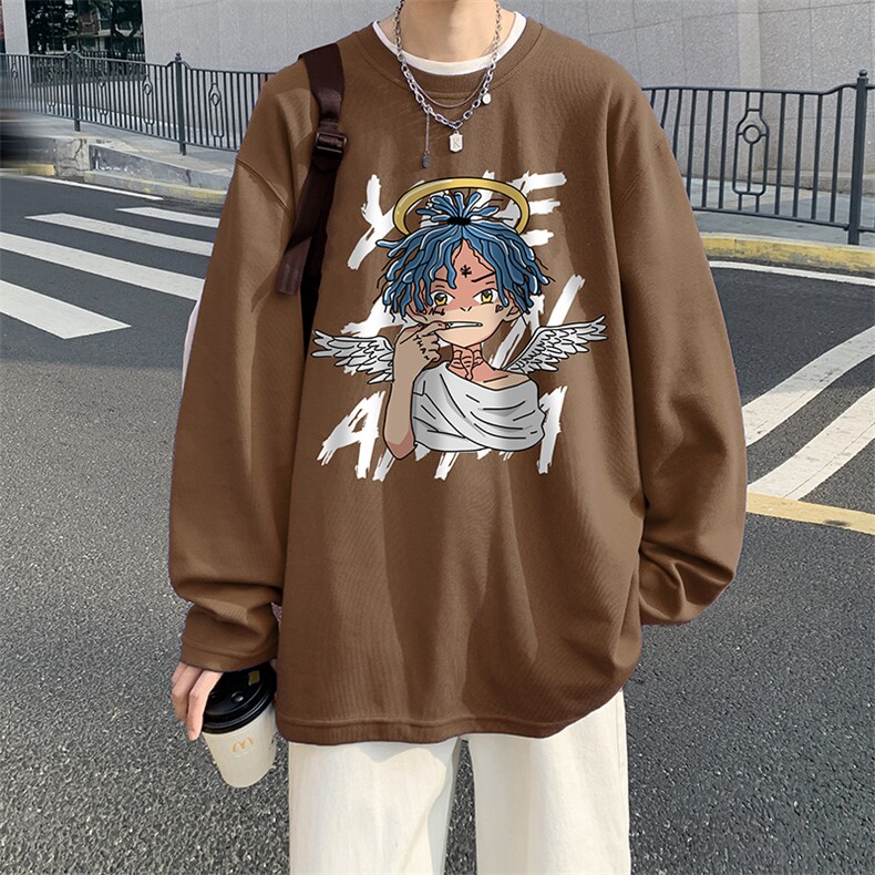 抖音供货、秋季现货舒适棉宽松重磅长袖T恤D223A-CT2329-特P28,男装T恤,电商019-1