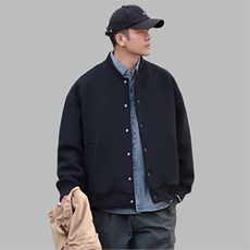 重磅500G棒球服外套ins潮牌宽松休闲飞行夹克日系上衣潮BQ10P85，男装夹克，电商A400（原B301）
